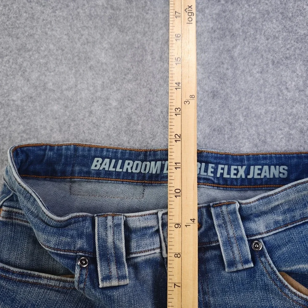 Duluth Ballroom Double Flex Jeans Mens 30x30 Blue Light Wash Denim Stretch‎